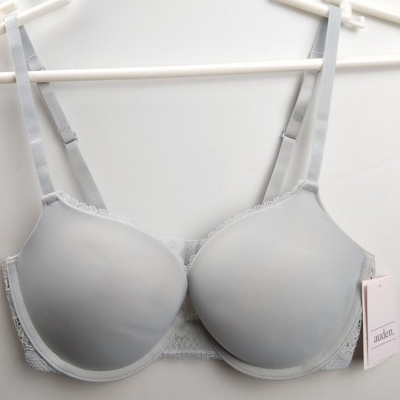 Auden Gray Plunge Push Up Bra Light Gray Target - Picture 2 of 12
